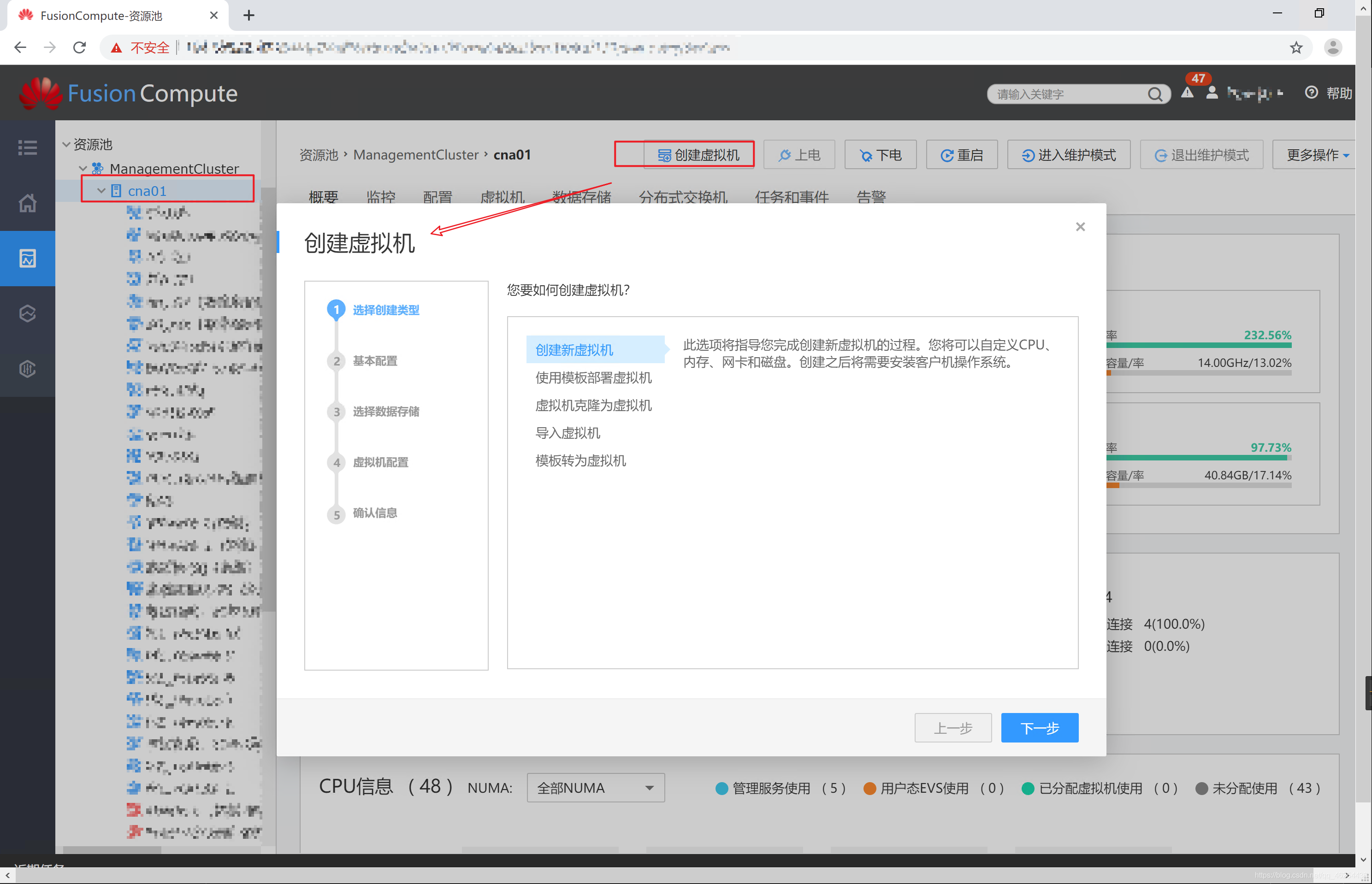FusionCompute虚拟机创建流程